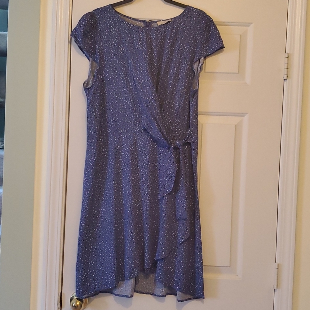 Loft Outlet Blue Faux Wrap Dress Size 16